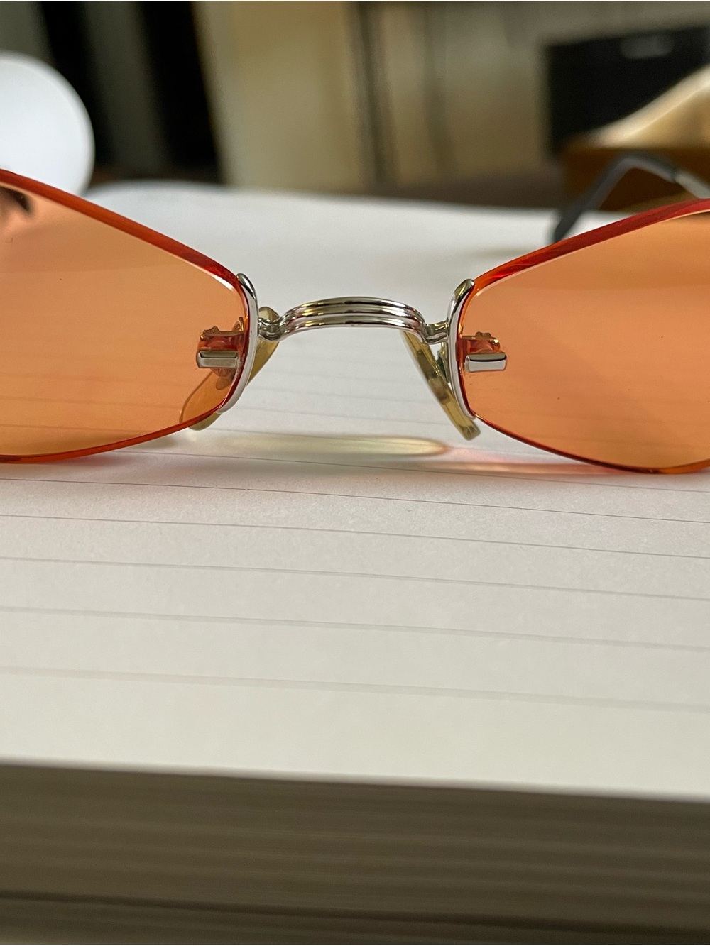 Cartier Orange Rimless Cat-Eye Sunglasses for Women
